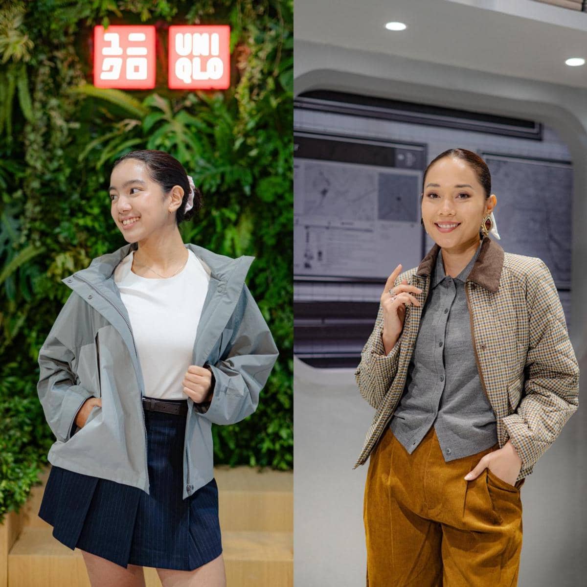 Leticia Joseph dan Ayla Dimitri tampil mengenakan outerwear sebagai statement dalam gaya busana mereka.
