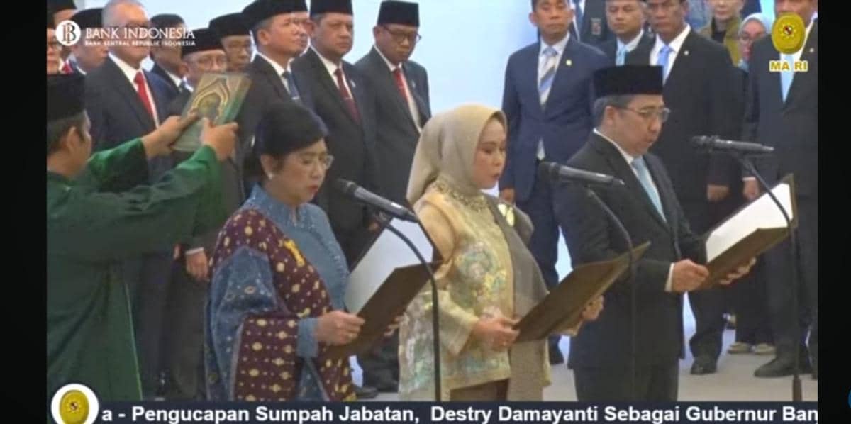 MA Resmi Lantik Destry Damayanti Jadi Gubernur Bank Indonesia