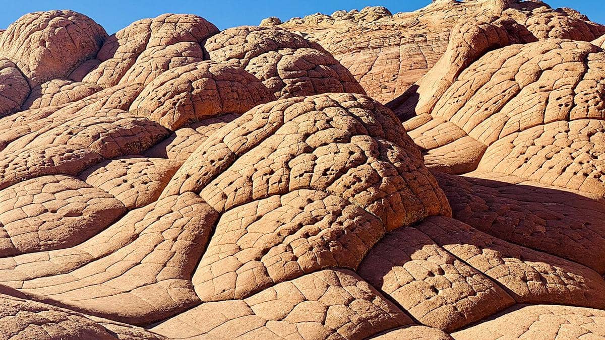 Formasi batuan unik Edmaier's Secret yang terletak persis di sepanjang bagian atas jalur aliran atau ngarai Buckskin Gulch di Monumen Nasional Vermilion Cliffs.