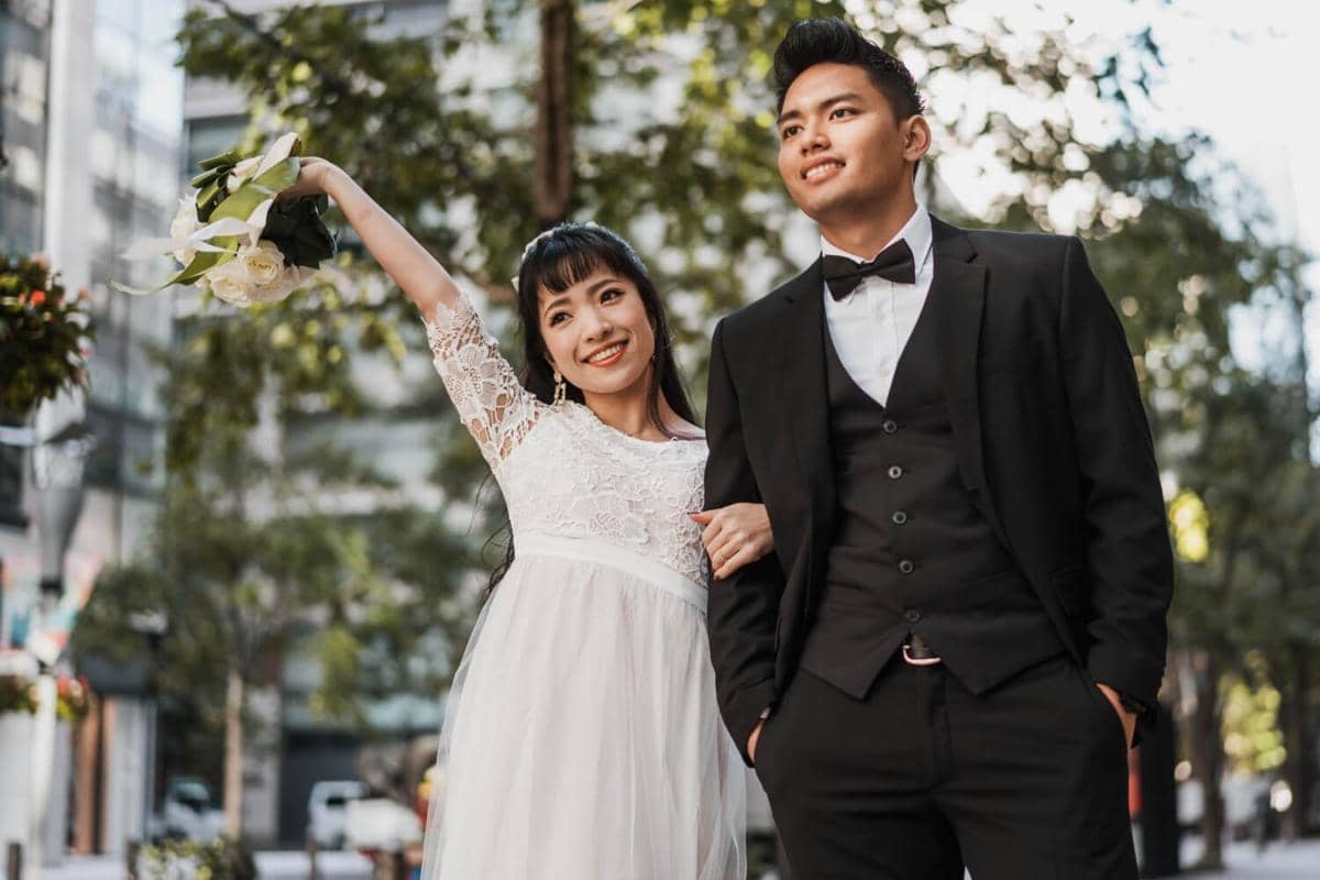 ilustrasi pernikahan, anak muda, wedding, pengantin