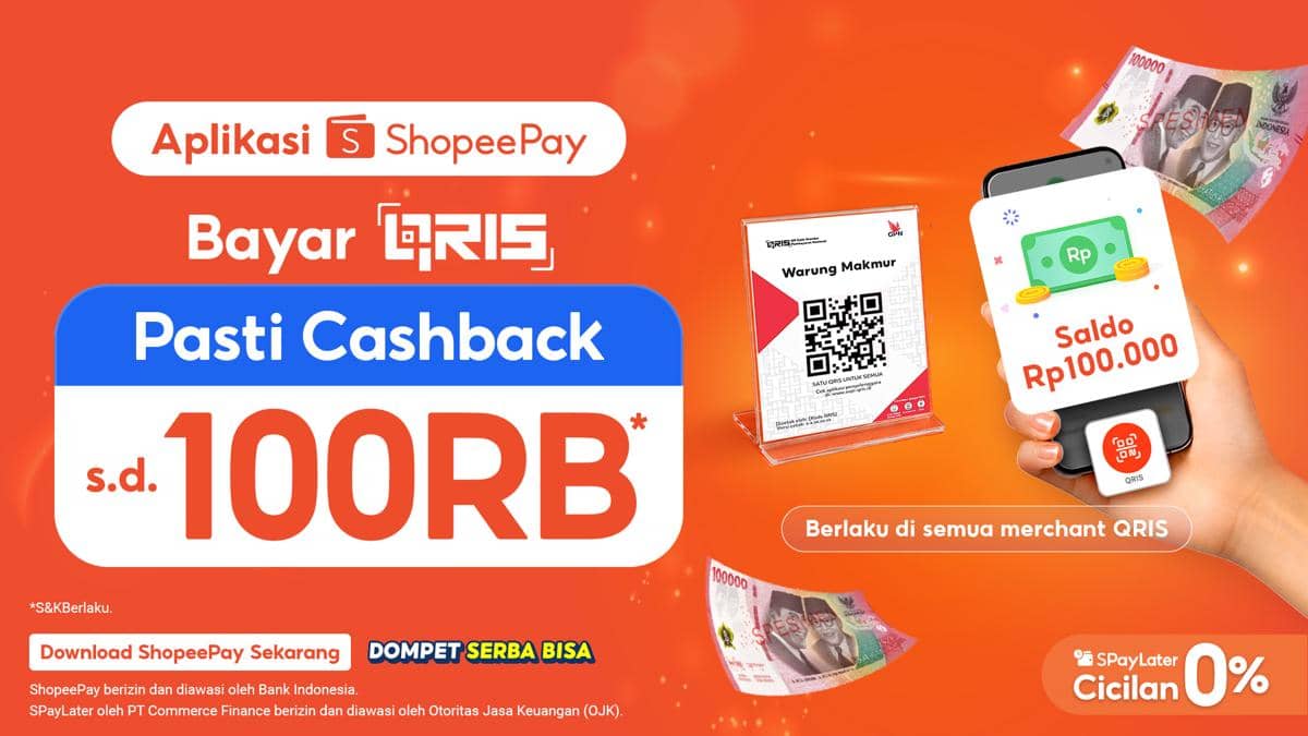ShopeePay Dukung Adopsi QRIS Nasional, Hadirkan Pasti Cashback Saldo!