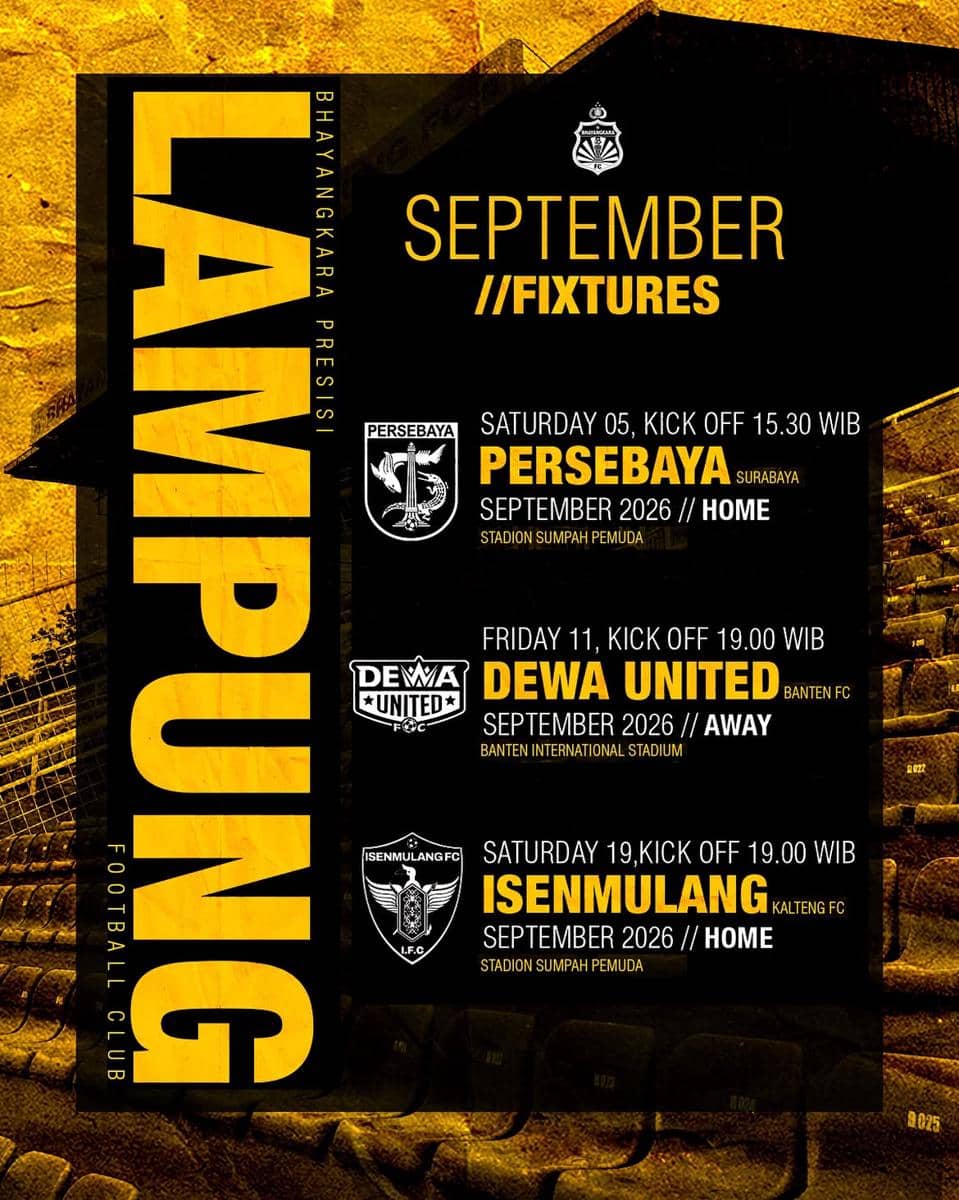 Jadwal Bhayangkara FC September 2026, Laga Perdana Hadapi Persebaya