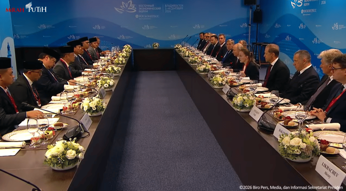 Presiden Prabowo hadiri jamuan santap siang oleh Presiden Rusia Vladimir Putin, Vladivostok, Rusia pada Kamis (3/9/2026).