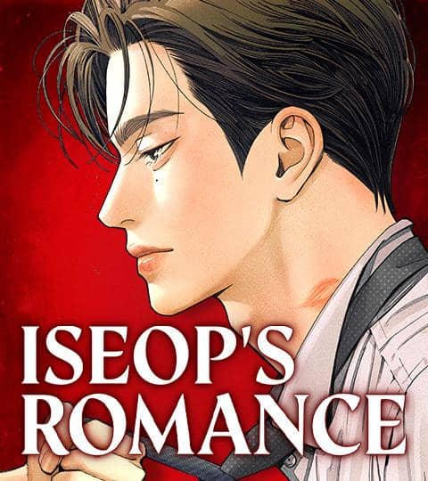 Poster webtoon Iseop's Romance di Webtoon dengan ilustrasi pasangan pria dan wanita dalam suasana romantis bernuansa lembut.