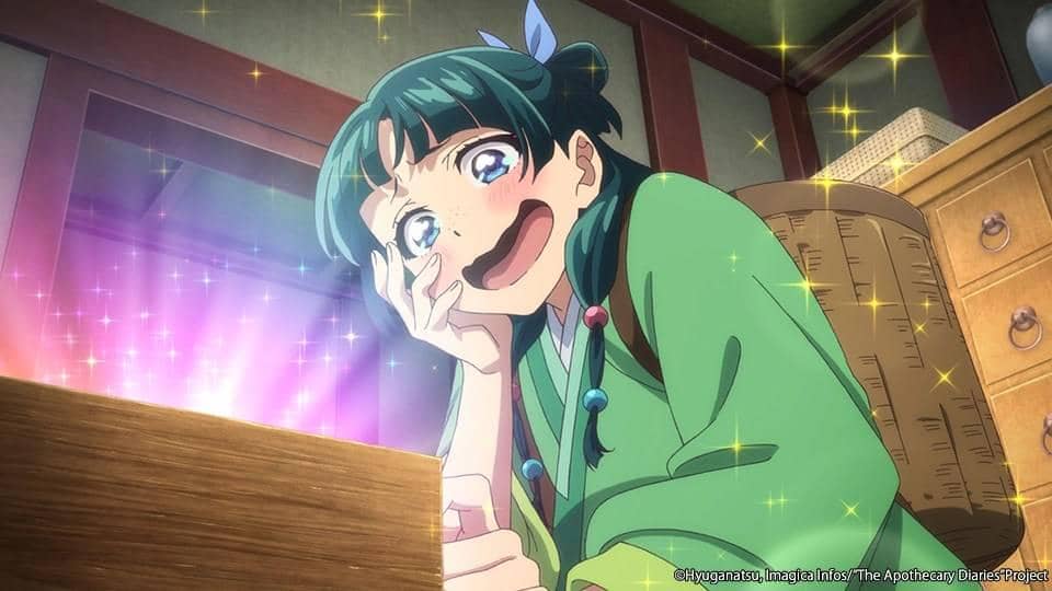 Cuplikan adegan serial anime The Apothecary Diaries produksi Toho Animation dalam dokumentasi resmi.