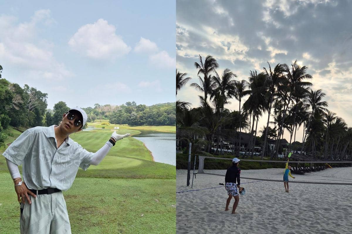 Jin Goo Liburan di Pulau Bintan, Asyik Main Golf!