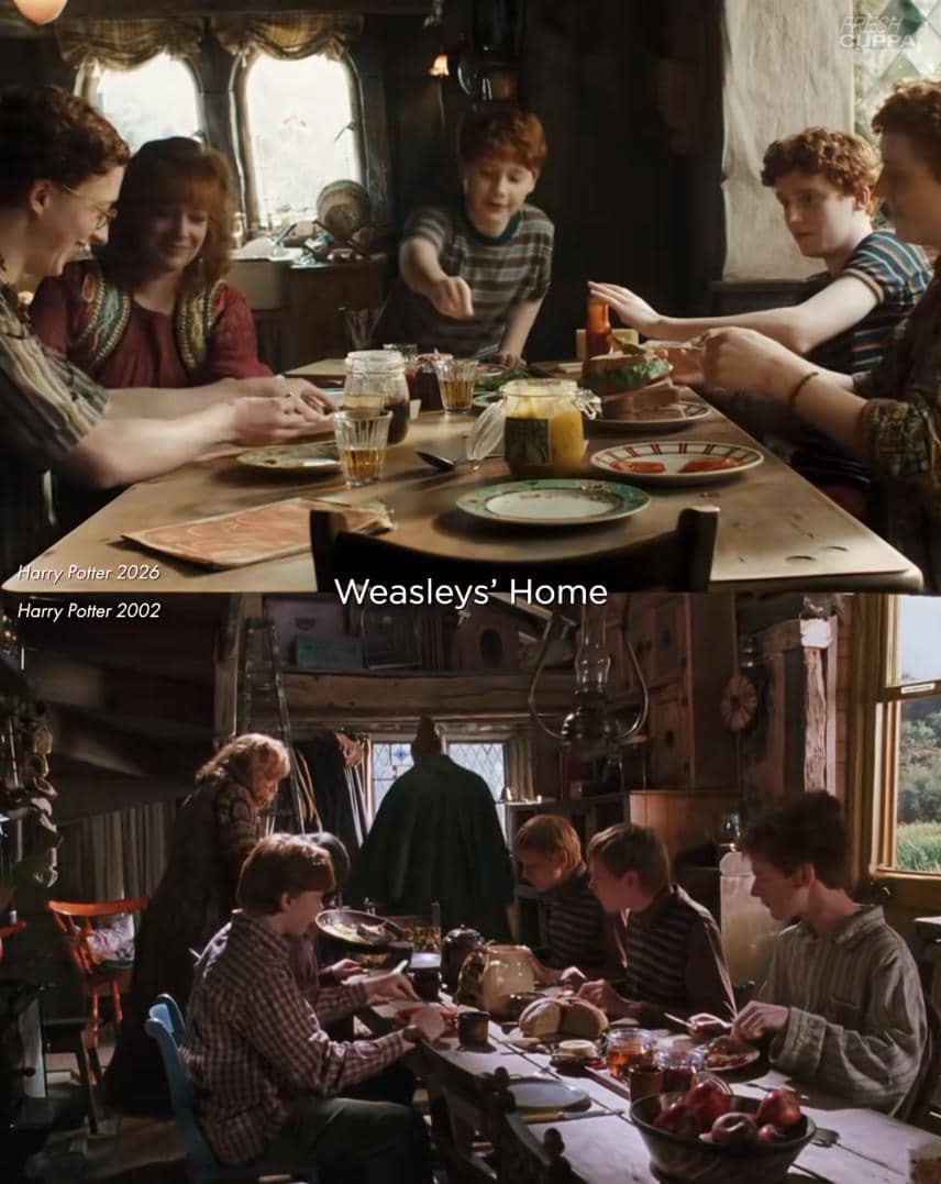 Kolase perbandingan Harry Potter versi serial HBO dan versi film Warner Bros. sebagai dua adaptasi kisah sihir populer.