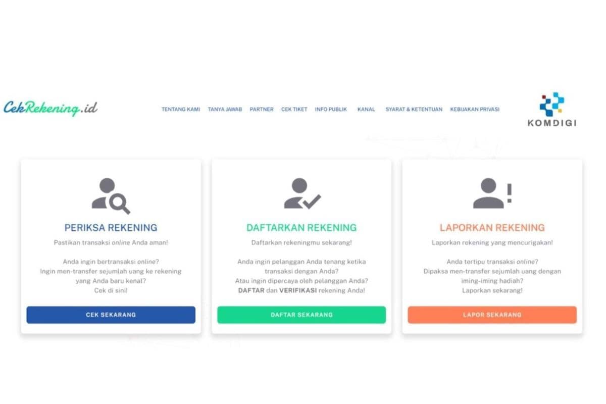 ilustrasi website cekrekening.id