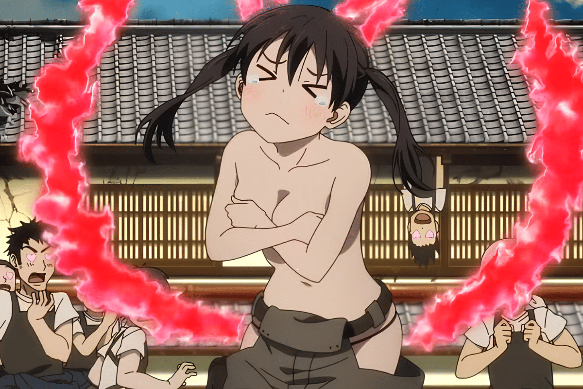 Momen "kesialan" Tamaki Kotatsu kerap memicu situasi fan service canggung dalam anime Fire Force.