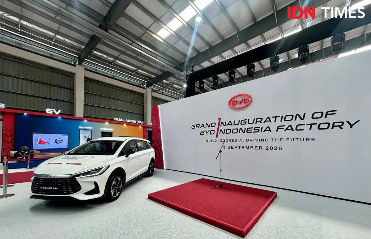 Pabrik BYD diresmikan Menperin Agus Gumiwang Kartasasmita (IDN Times/Fadhliansyah)