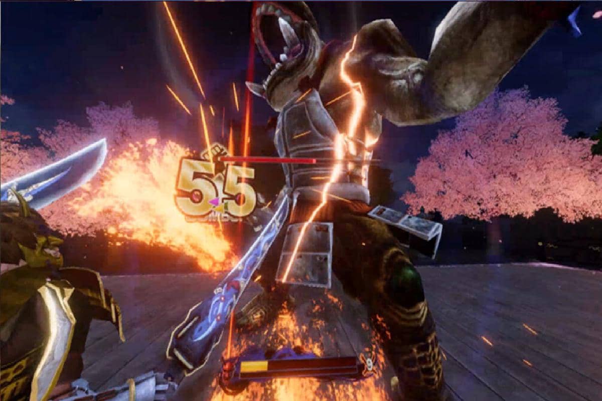 cuplikan gameplay Onimusha VR: Shadow Team