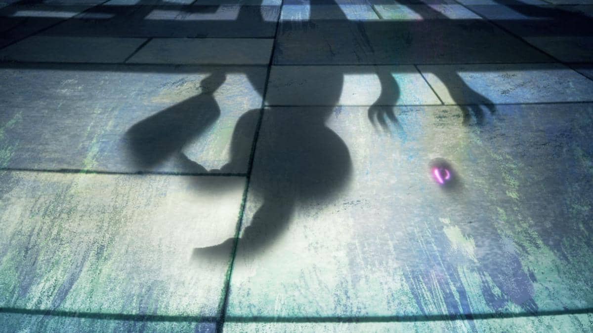 Teaser Mimikyu dari Pokémon Wild Card, materi promosi yang menampilkan karakter Pokémon Mimikyu.