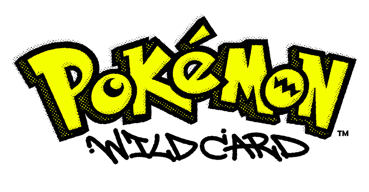 Logo utama Pokémon Wild Card dengan tipografi khas waralaba Pokémon pada latar belakang putih bersih.