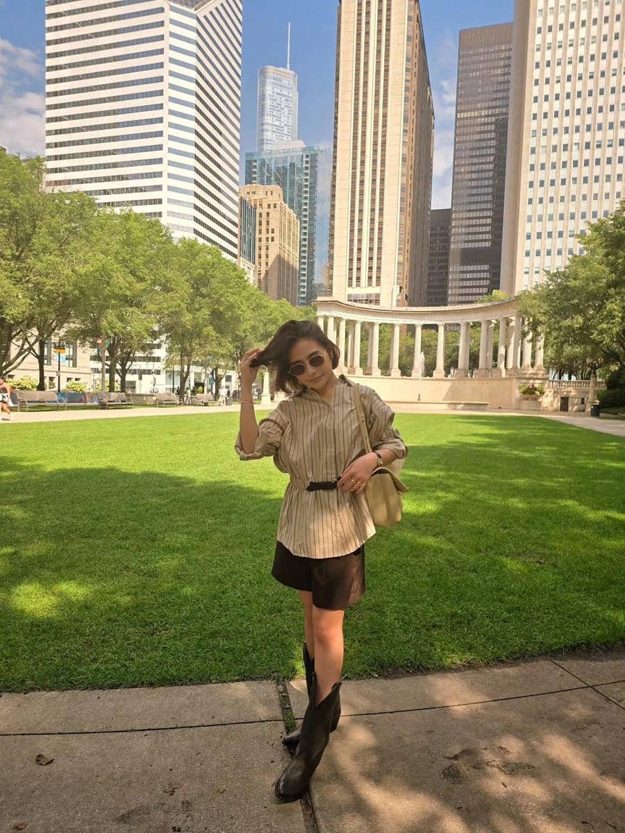 Prilly Latuconsina dan Omara jalan-jalan di pusat Kota Chicago