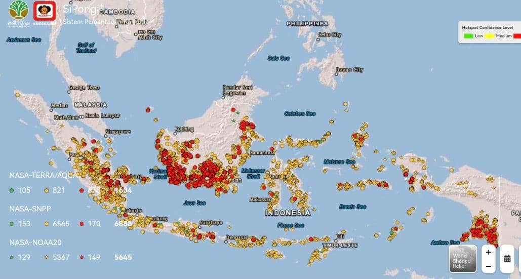 1.079 Hotspot di Sumsel Hari Ini, Karhutla Membara di 14 Wilayah