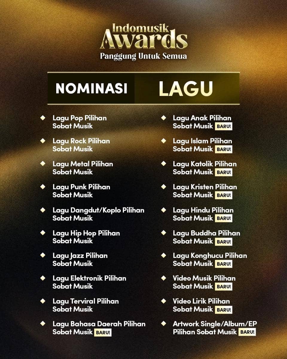 Nominasi Indomusik Awards 2026