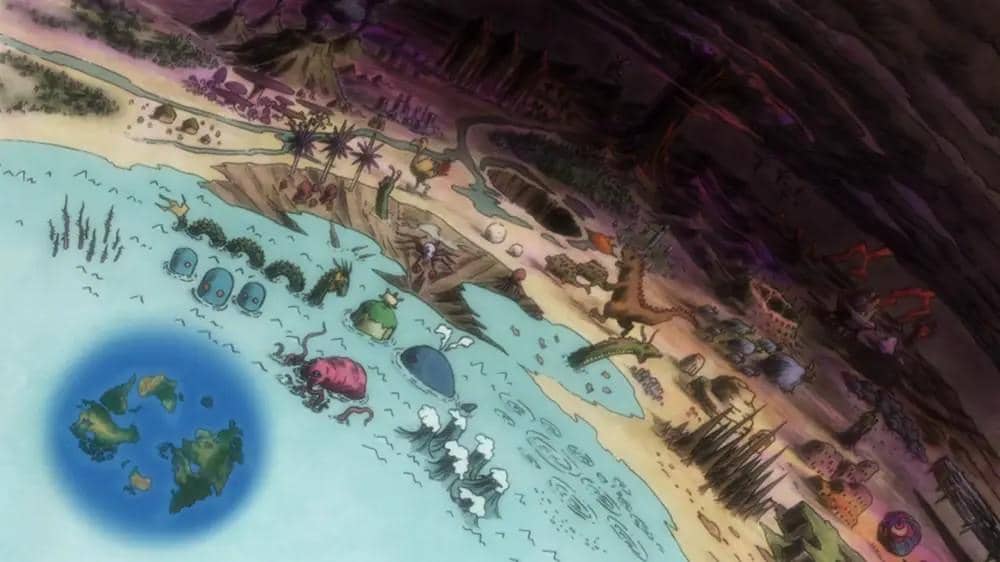 Dark Continent dalam anime Hunter x Hunter, wilayah misterius di luar dunia manusia.