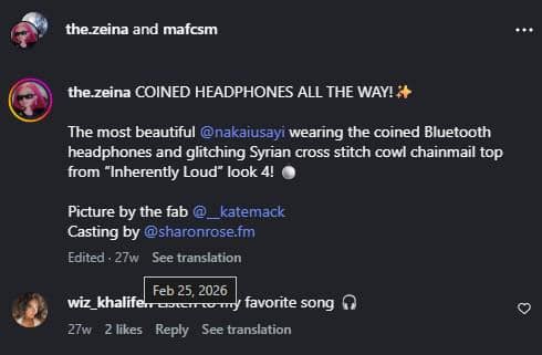 Tangkapan unggahan Instagram Zeina yang berasal dari akun @the.zeina di platform Instagram sebagai sumber visual.