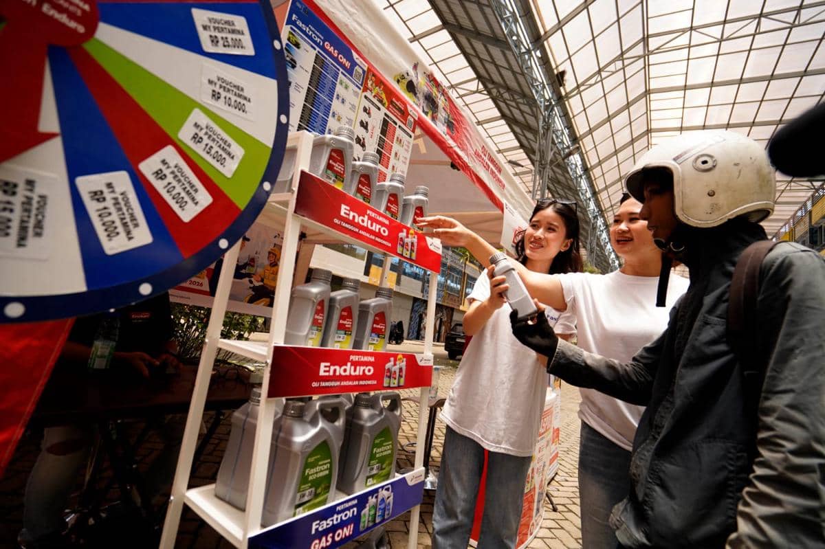 Materi promosi Program Gaspol! Pertamina Lubricant dalam rangka peringatan Hari Pelanggan Nasional bagi pelanggan.