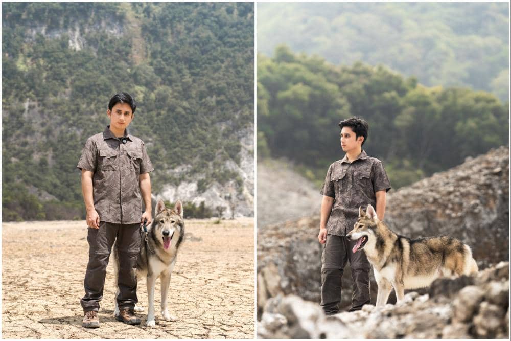 Alshad Ahmad dan Serigala Miliknya Trekking ke Gunung Tangkuban Perahu