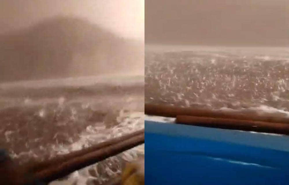 Viral Video Nelayan Selamatkan Diri dari Hujan Batu Material GAK