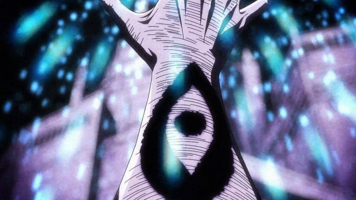 Mimihagi, entitas gelap berbentuk tangan, melekat pada lengan Kyoraku dalam adegan Bleach TYBW Part 4.