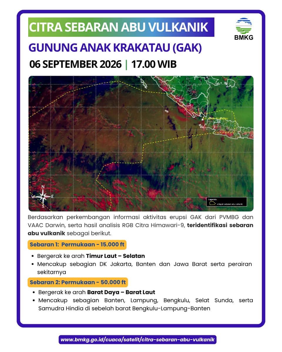 Potret informasi sebaran abu vulkanik Gunung Anak Krakatau
