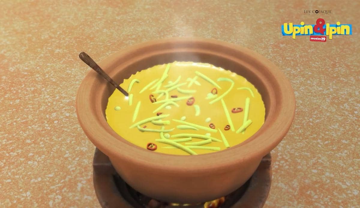 Gulai kemahang makanan favorit ayah Upin dan Ipin