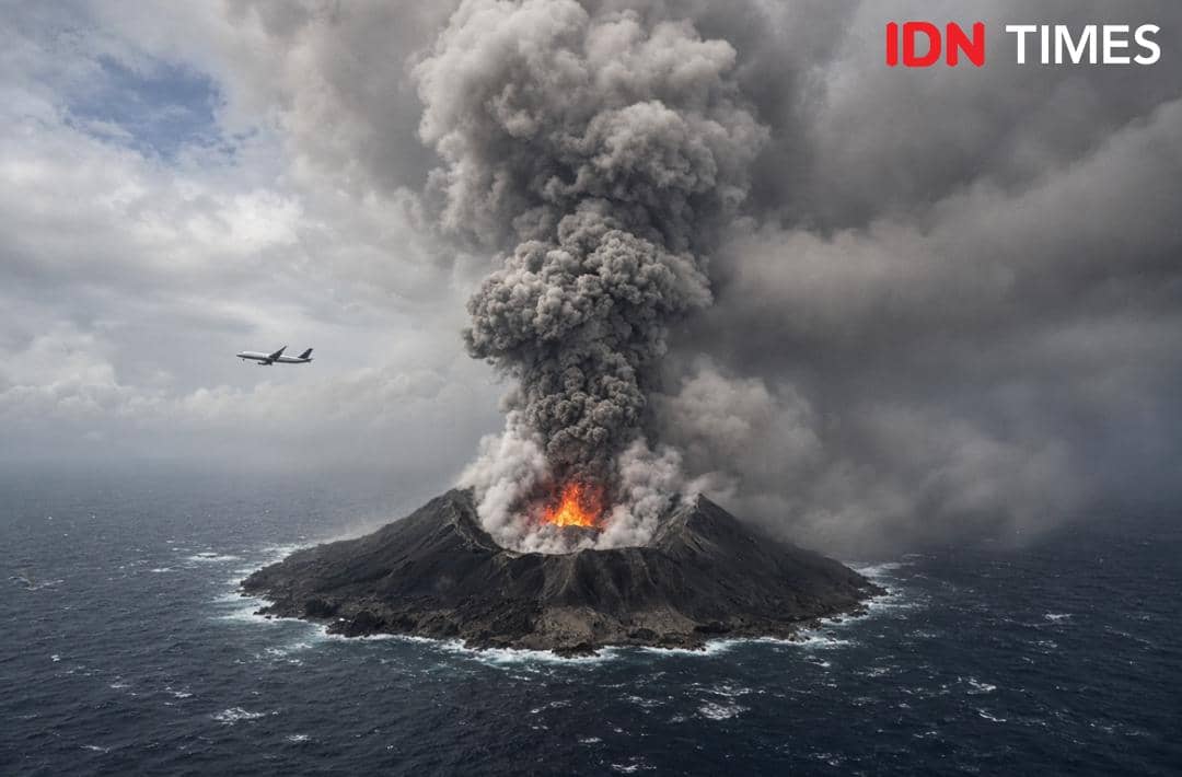 Visualisasi data abu vulkanik dari erupsi Anak Krakatau yang berbahaya dan dapat mengganggu keselamatan penerbangan.
