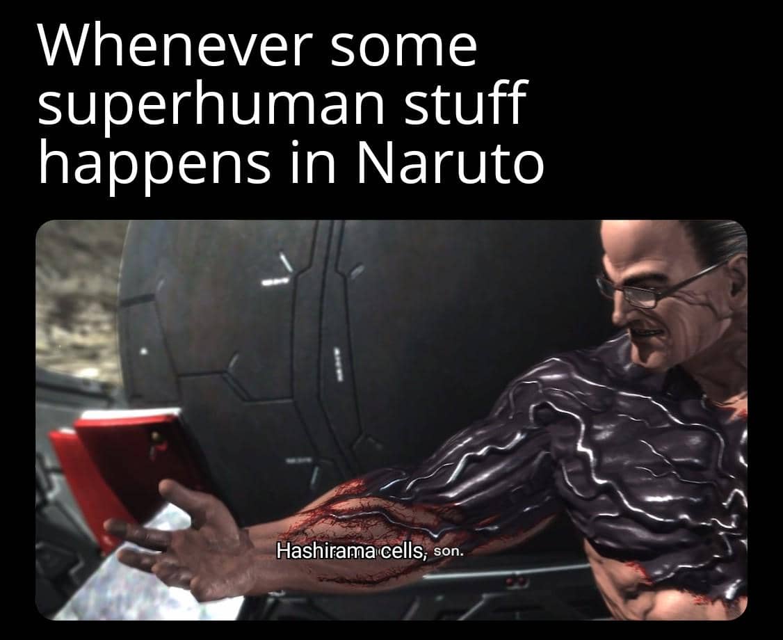 meme Naruto tentang sel Hashirama