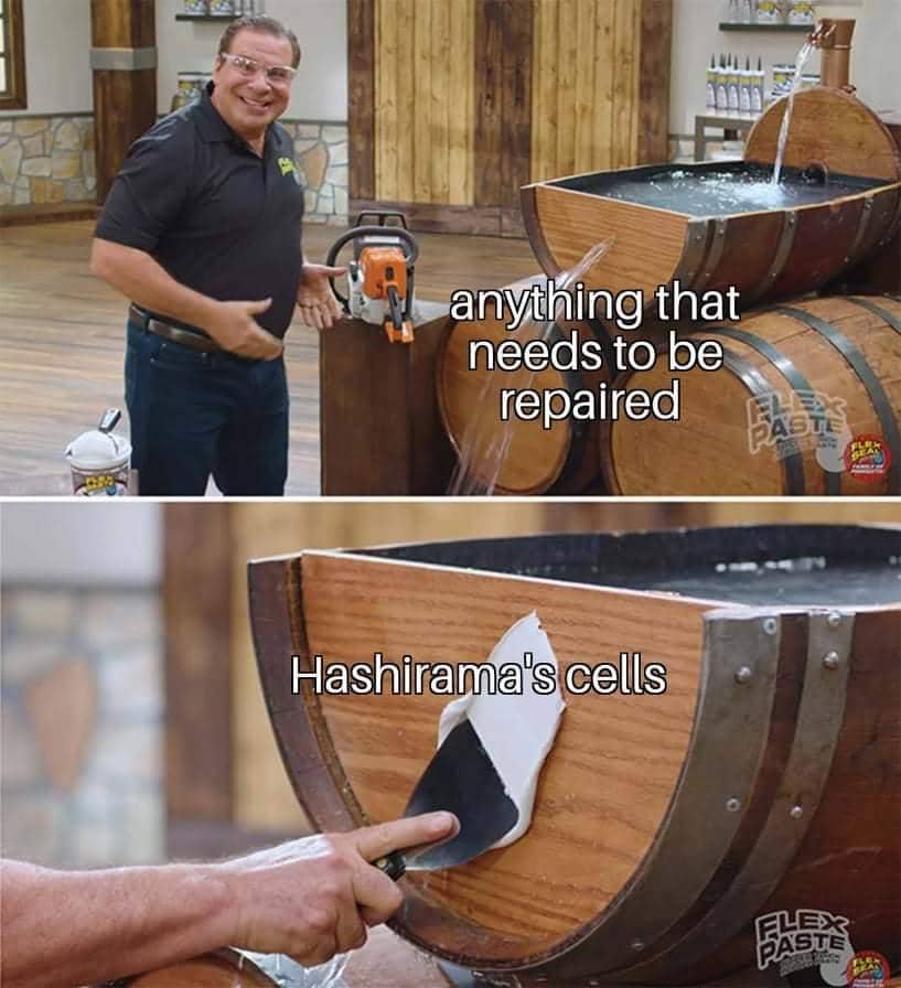 meme Naruto tentang sel Hashirama