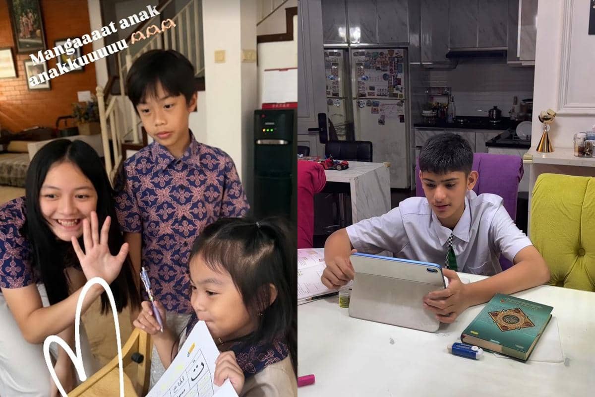 Momen Anak Artis Sekolah dari Rumah Imbas Erupsi Gunung Anak Krakatau