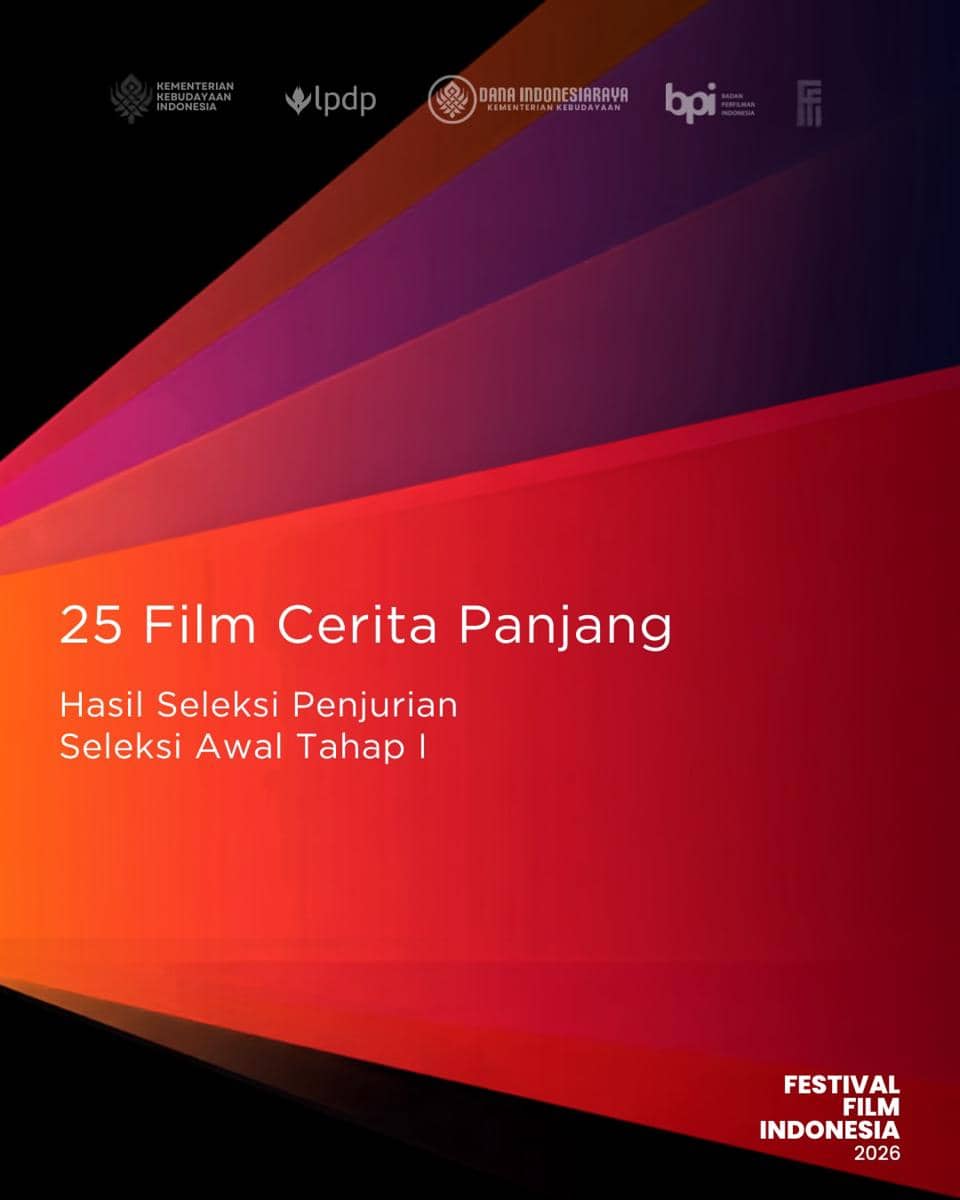 Poster Festival Film Indonesia (FFI) 2026 dari akun Instagram festivalfilmid untuk promosi acara perfilman Indonesia.
