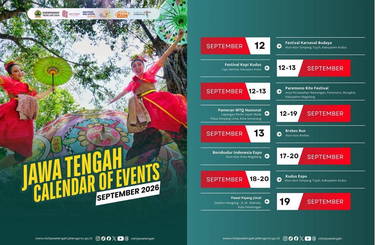 Kalender Event Jawa Tengah September 2026: Ada Festival hingga Pawai