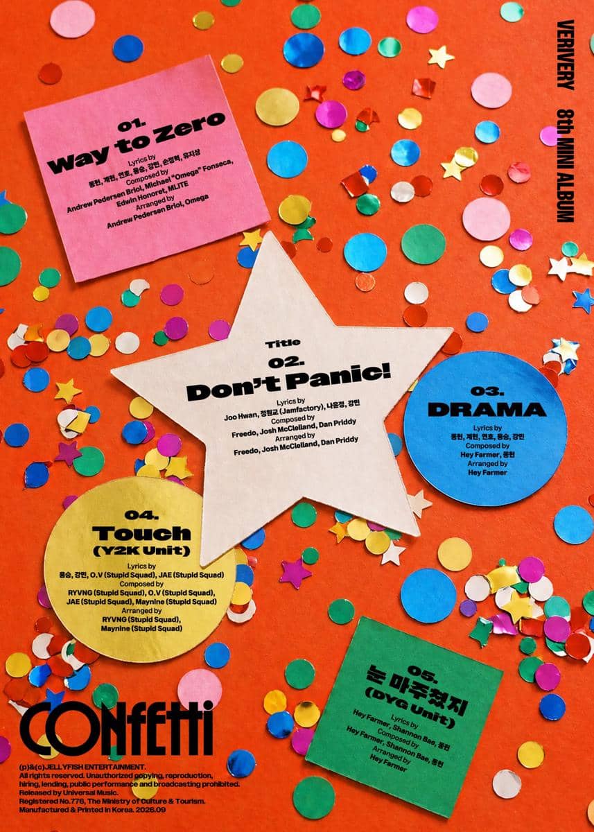 Tracklist EP CONFETTI milik VERIVERY