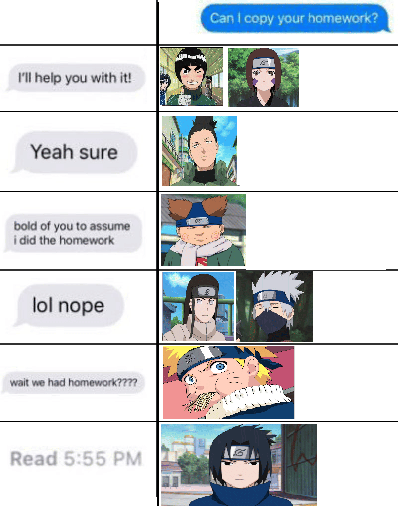 meme Naruto tentang PR