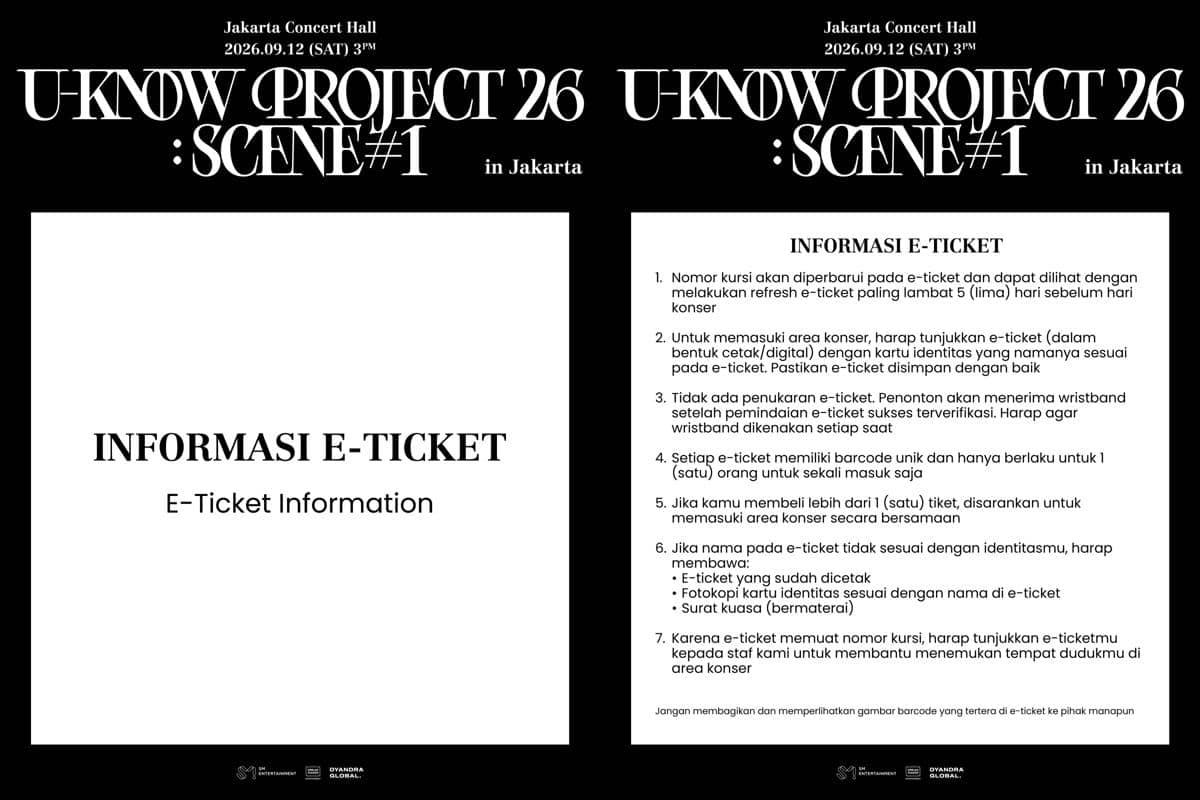 Informasi e-ticket U-KNOW PROJECT 26: SCENE#1