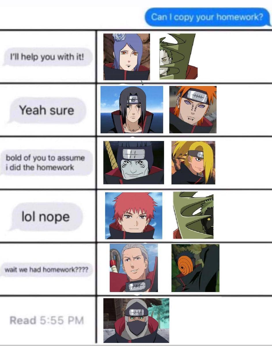 meme Naruto tentang PR