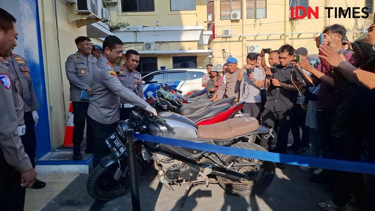 Polisi Sita 355 Motor dalam Operasi Knalpot Brong di Makassar