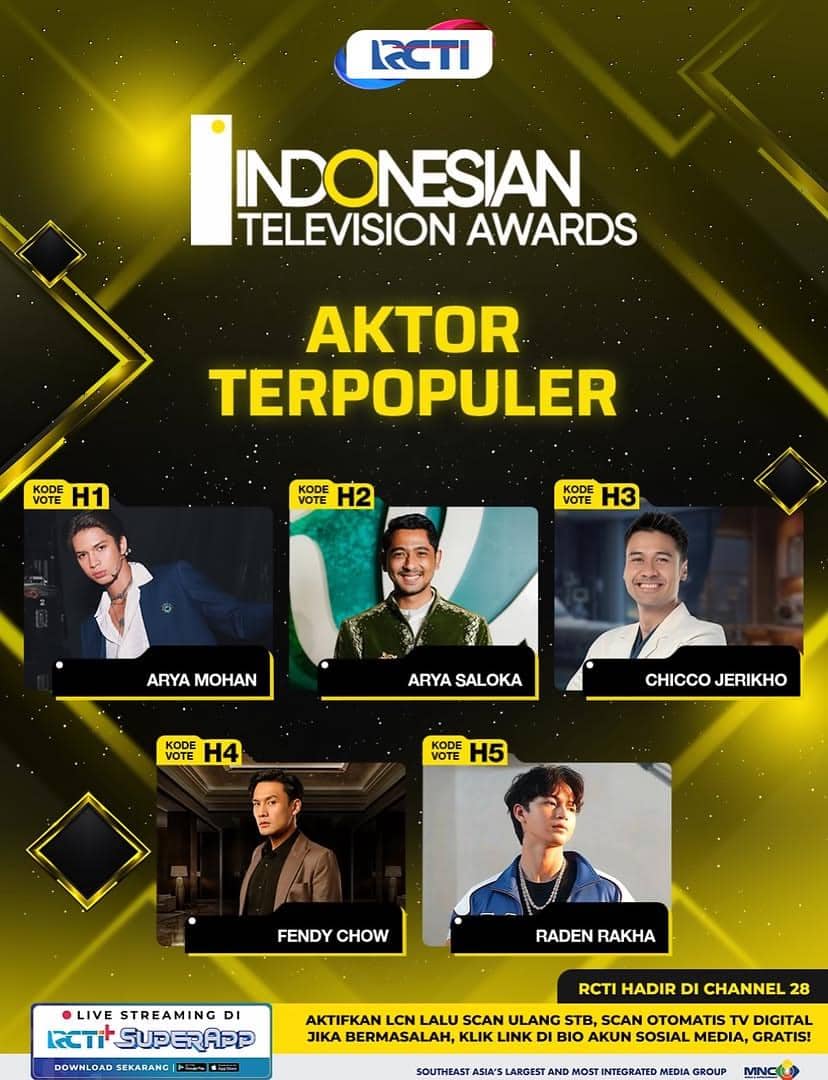 Daftar nominasi Indonesian Television Awards 2026 yang dibagikan melalui akun Instagram Indonesian TV Awards.