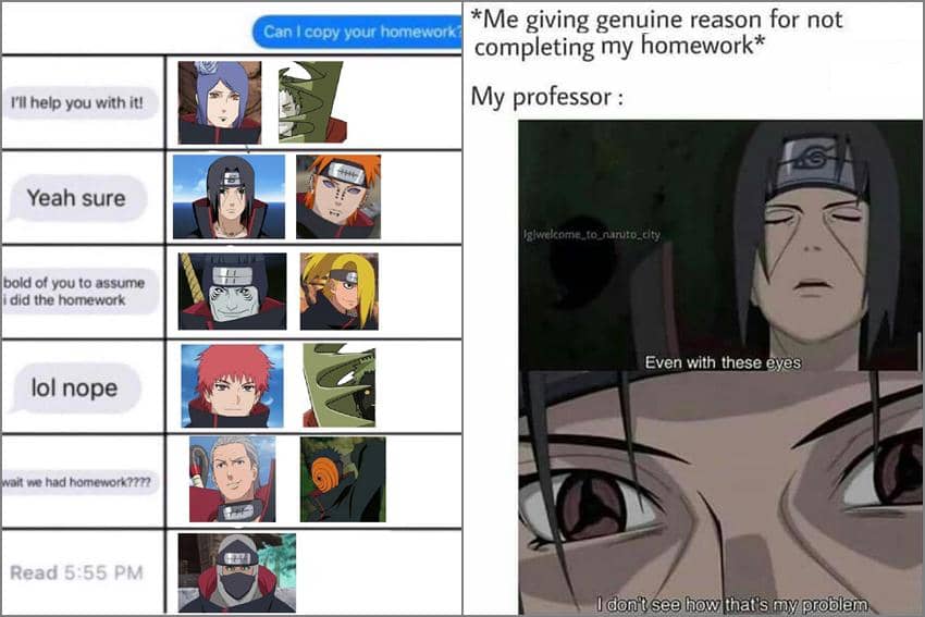 8 Meme Naruto tentang PR, Ada Reaksi dari Anggota Akatsuki