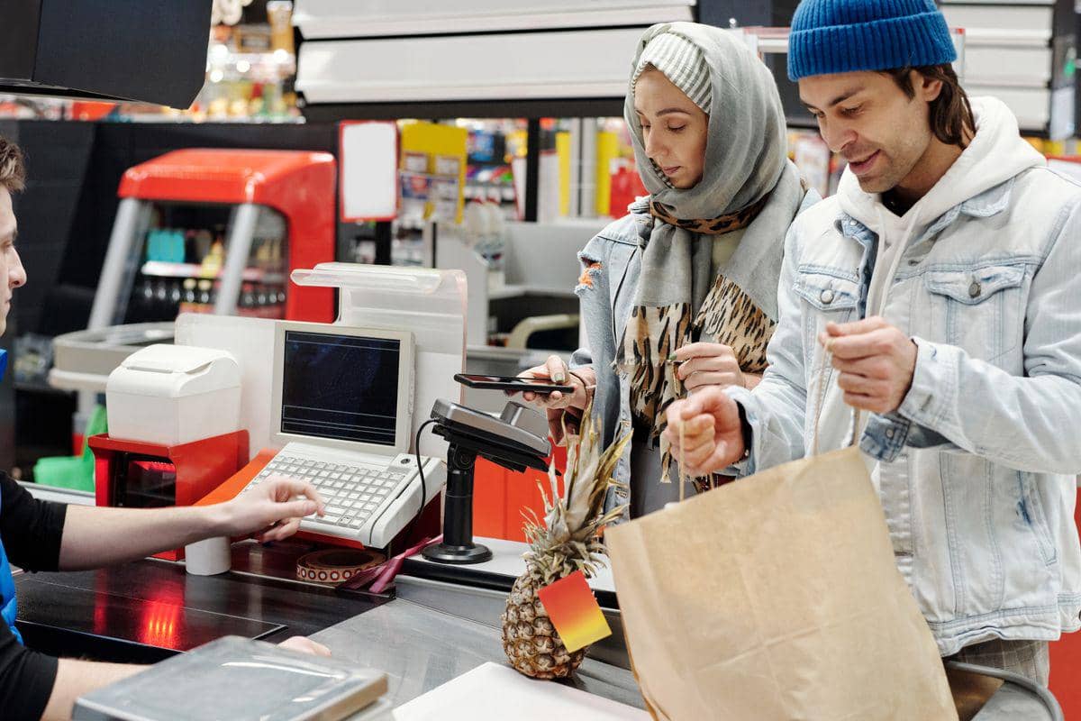 ilustrasi kasir supermarket