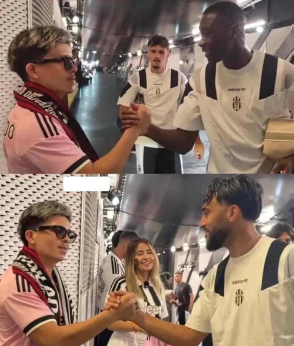 Atta Halilintar berfoto bersama pemain Juventus dalam pertemuan yang diunggah melalui akun Instagramnya.