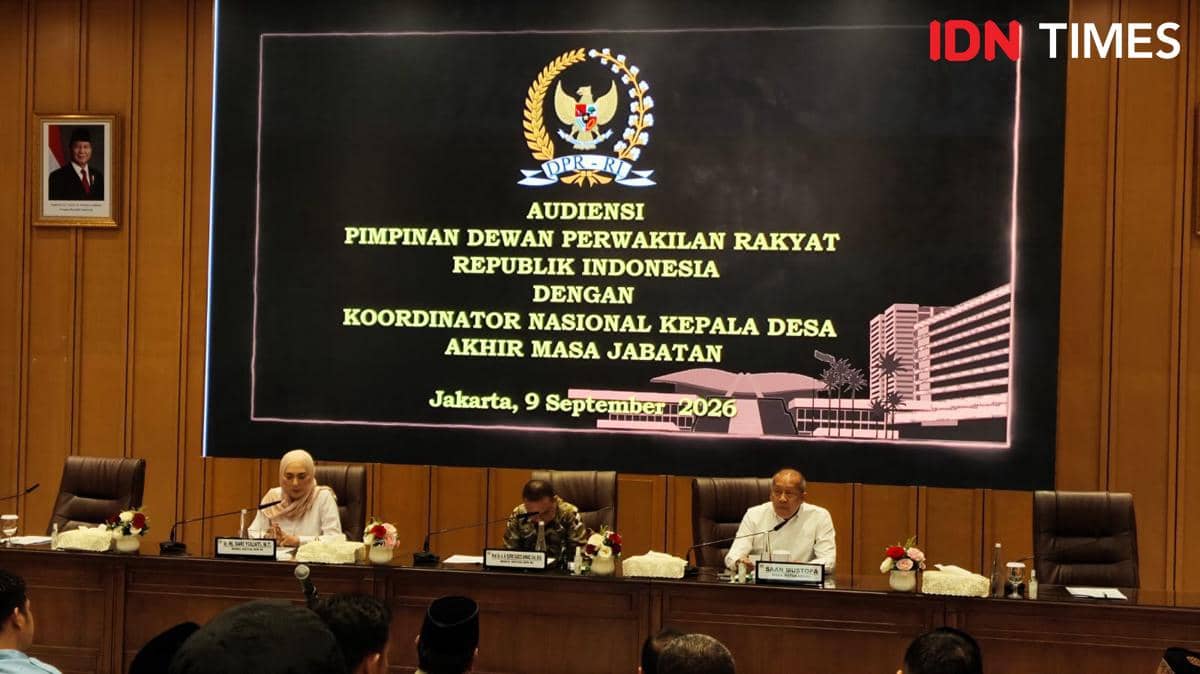 Organisasi Kepala Desa AMJ (Akhir Masa Jabatan) gelar pertemuan dengan jajaran pimpinan DPR RI di Gedung DPR, Jakarta (9/9/2026).