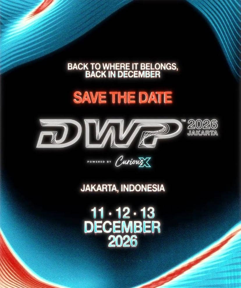 Unggahan Instagram dari akun DWP Festival bertuliskan DWP 2026 sebagai informasi promosi acara mendatang.