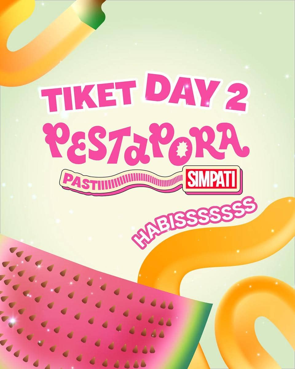 Poster digital Tiket Pestapora 2026 dengan informasi penjualan tiket festival musik dari akun Instagram Pestapora.