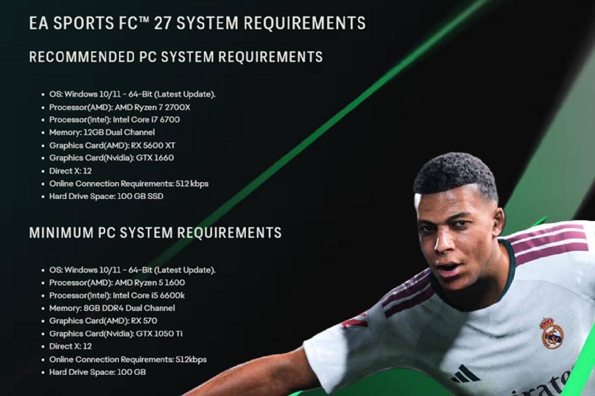 spesifikasi PC untuk EA Sports FC 27 