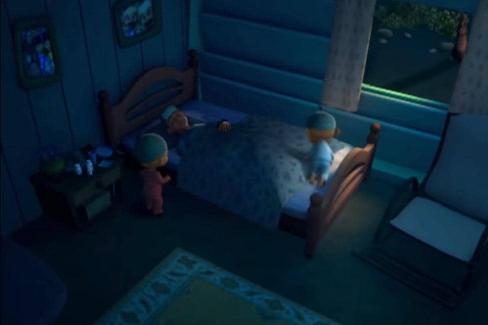 kondisi kamar tidur Opah yang lampu ruangannya dimatikan total saat malam