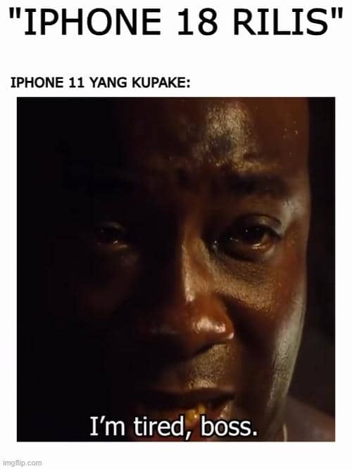 Meme iPhone 18 dan iPhone Duo yang membandingkan desain ponsel Apple secara humoris dalam unggahan Instagram.