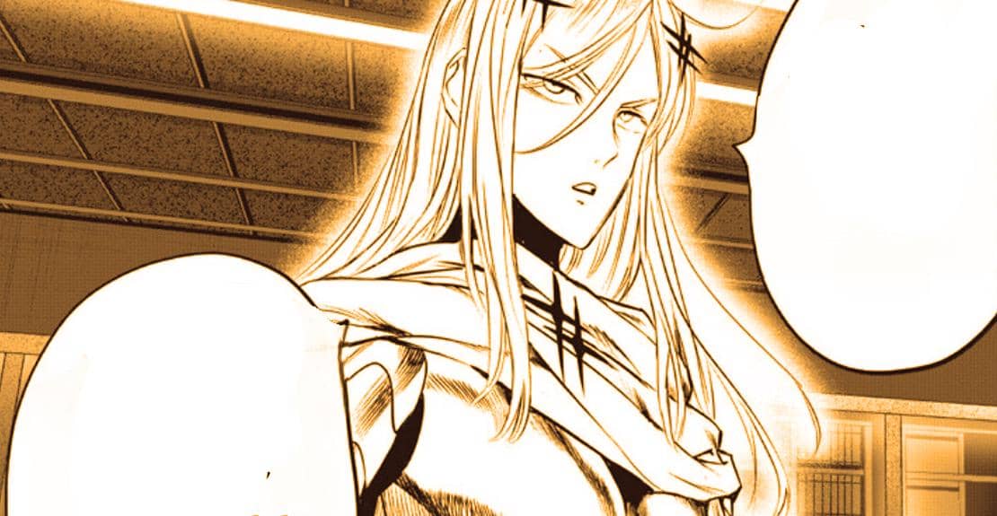 Panel manga One Punch Man saat Flashy Flash memberitahu kekurangan Asosiasi Hero kepada para tokoh lain.